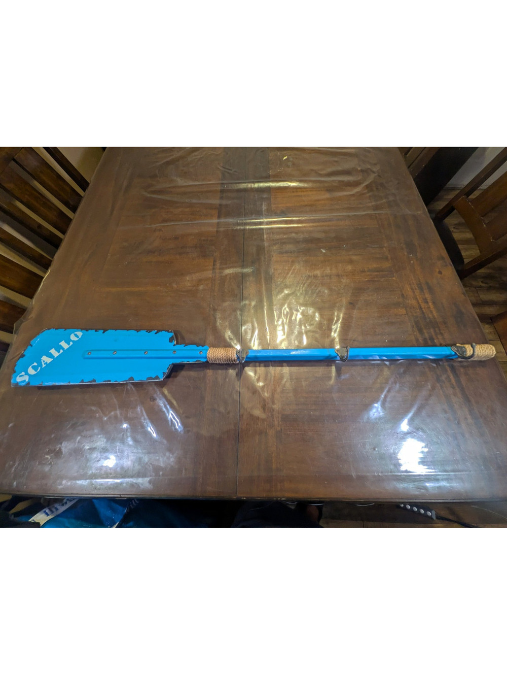 PSI TFC No. 2 Blue Rafting Oar w/ Hooks - Rafting Oars hang bar